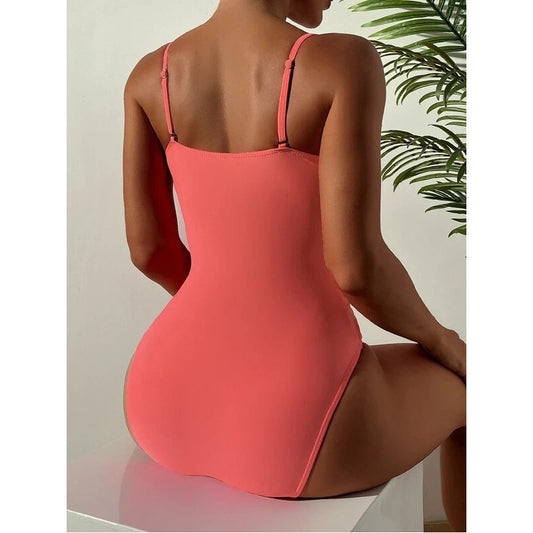 Women's Solid Color One Piece Swimsuit