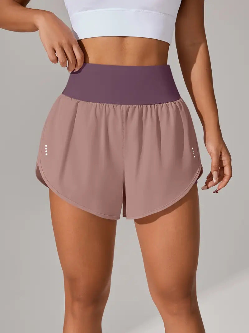 Loose-fitting High-waisted Ruffled Yoga Shorts