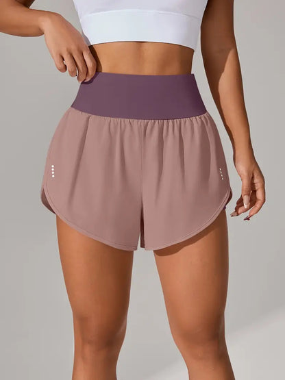 Loose-fitting High-waisted Ruffled Yoga Shorts
