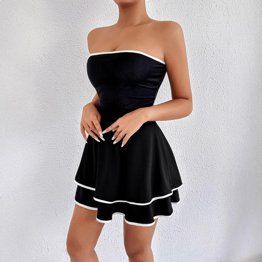 Women's Fashion Backless Tube Top Cake Dress