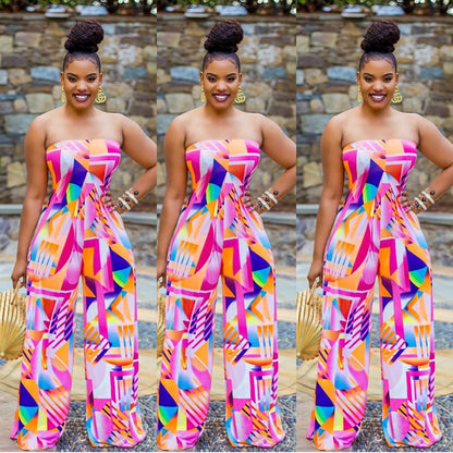 Women's New Hot Sexy Fashion Jumpsuit Print Big Horn