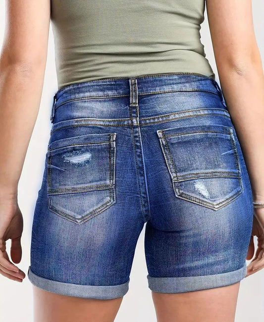 High-waisted, Stretchy Denim Capri Pants In Plus Sizes