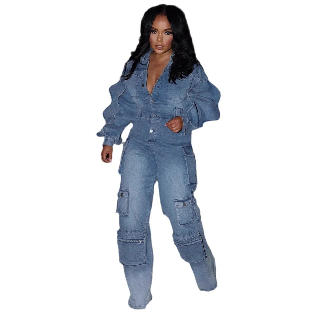 Draping Effect Straight-leg Pants Jumpsuit