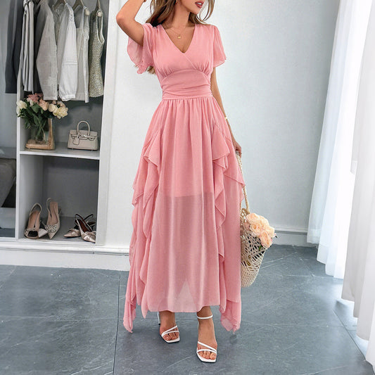 Catching Flights V-Neck Dress