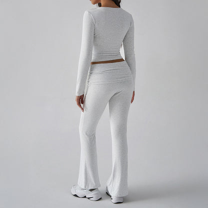Keep it Cute Ruched Two Piece Pant Set