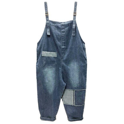 Casual Literary Women's Plus Size Denim Overalls