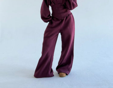 Womens Slim-fit Waist-cinching Hoodie And Drawstring Pants Two-piece Set