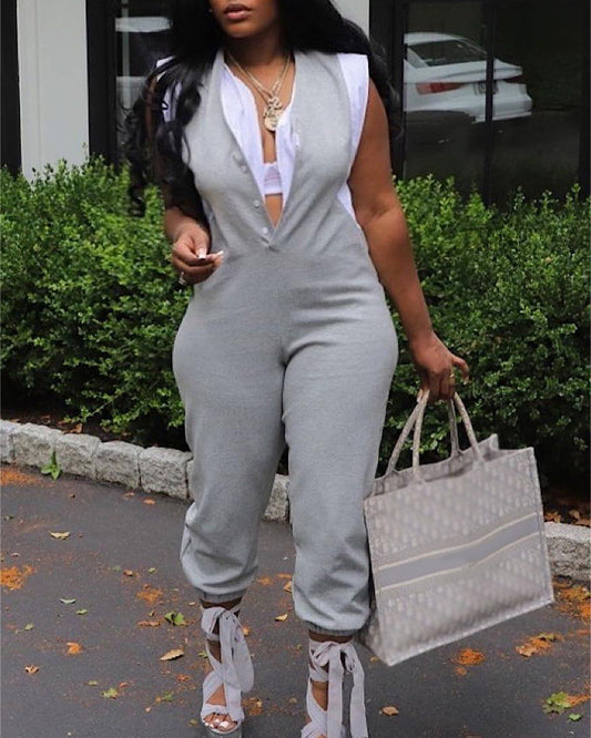 Sleeveless Long Ankle Banded Jumpsuit